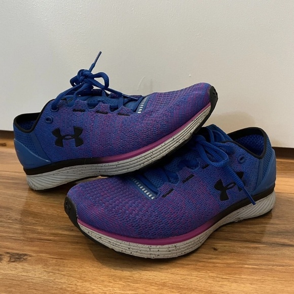 Under Armour Shoes - Under Armour bandit 3 women Blue & Purple Gradient Knit Running Sneakers